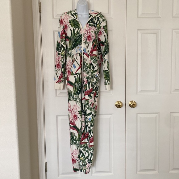 Norwegian Original ONEPIECE Tropicana JUMPSUIT Onesie Off-White Floral Unisex XS - Picture 3 of 13